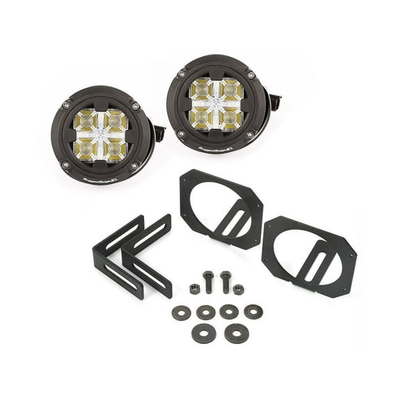 Rugged Ridge by RealTruck Light Kit for Wrangler JK | Circular Mounts, Dual Beam LED | 11232.17 | Compatible with 2007-2018 Jeep Wrangler JK