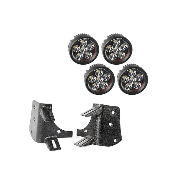 Rugged Ridge by RealTruck Light Kit for Wrangler TJ/LJ | Dual A-Pillar, 3.5", Round | 11232.37 | Compatible with 1997-2006 Jeep Wrangler TJ/LJ