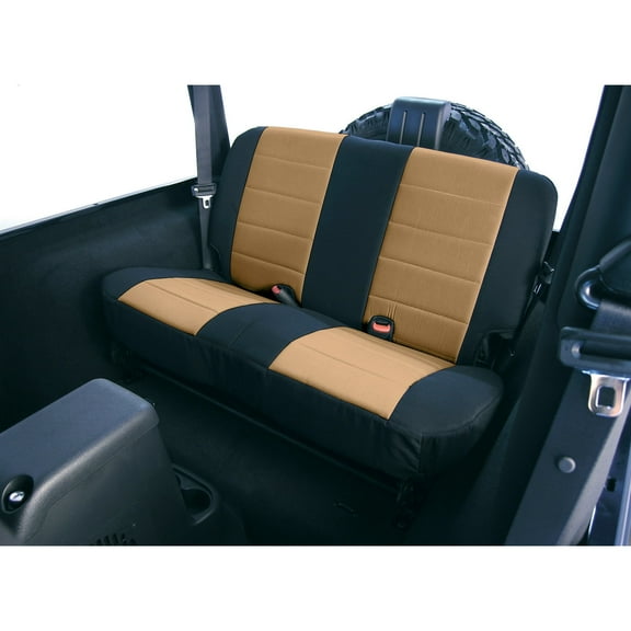 Rugged Ridge by RealTruck Seat Cover for Wrangler TJ | Rear, Neoprene, Tan | 13261.04 | Compatible with 1997-2002 Jeep Wrangler TJ