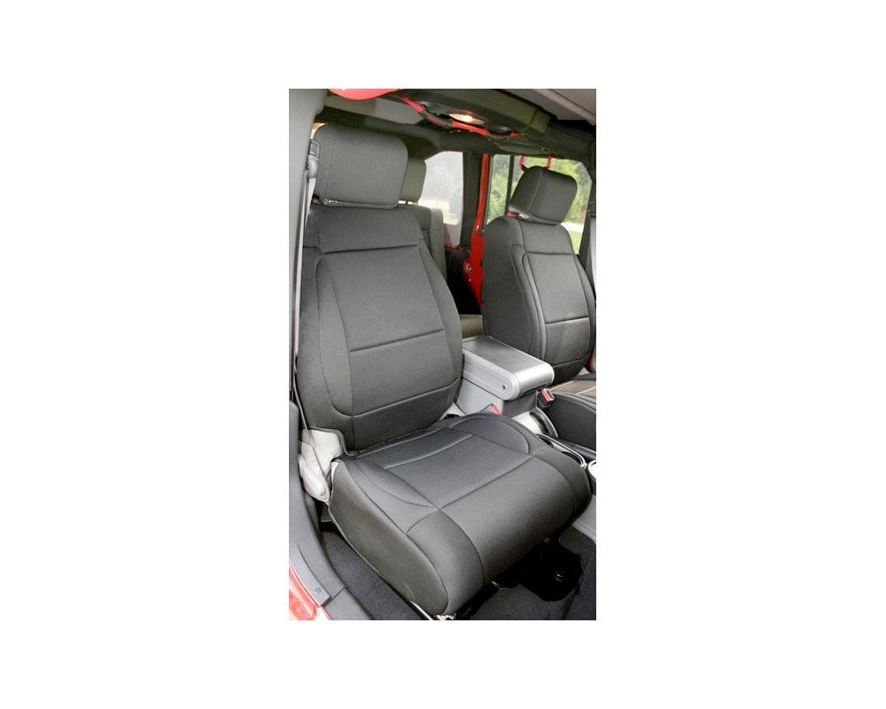 Black Neoprene Custom Fit Front Seat Covers for Jeep Wrangler
