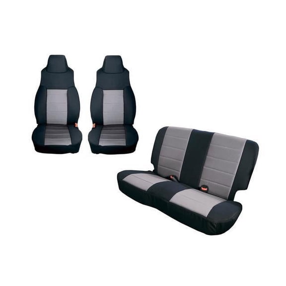 Rugged Ridge by RealTruck Seat Covers for Wrangler YJ | Black/Gray | 13291.09 | Compatible with 1991-1995 Jeep Wrangler YJ