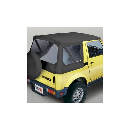 Rugged Ridge by RealTruck Soft Top for Suzuki Samurai | Black Denim, Clear Windows | 53701.15 | Compatible with 1986-1995 Suzuki Samurai