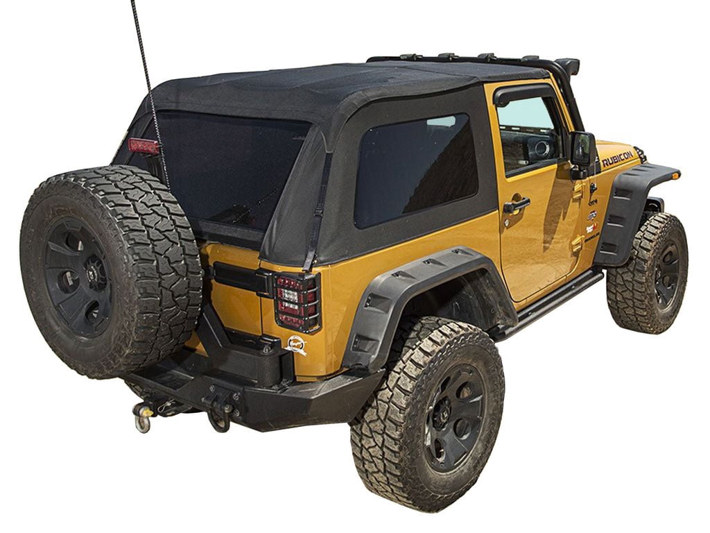 Rugged Ridge by RealTruck Soft Top for Wrangler JK 2-Door | Bowless, Black Diamond | 13750.39 | Compatible with 2007-2018 Jeep Wrangler JK 2-Door