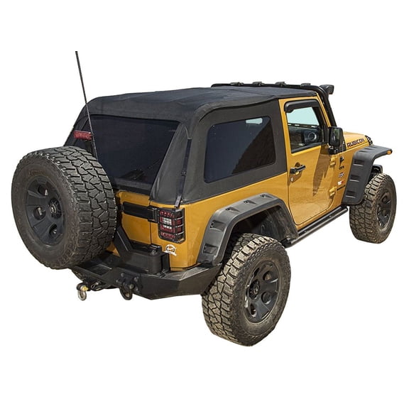 Rugged Ridge by RealTruck Soft Top for Wrangler JK 2-Door | Bowless, Black Diamond | 13750.39 | Compatible with 2007-2018 Jeep Wrangler JK 2-Door