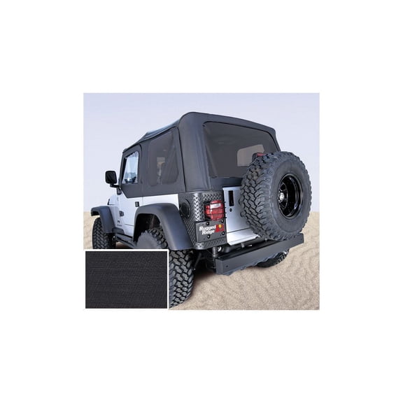 Rugged Ridge by RealTruck Soft Top for Wrangler TJ | No Door Skins, Black, Tinted Windows | 13710.35 | Compatible with 2003-2006 Jeep Wrangler TJ