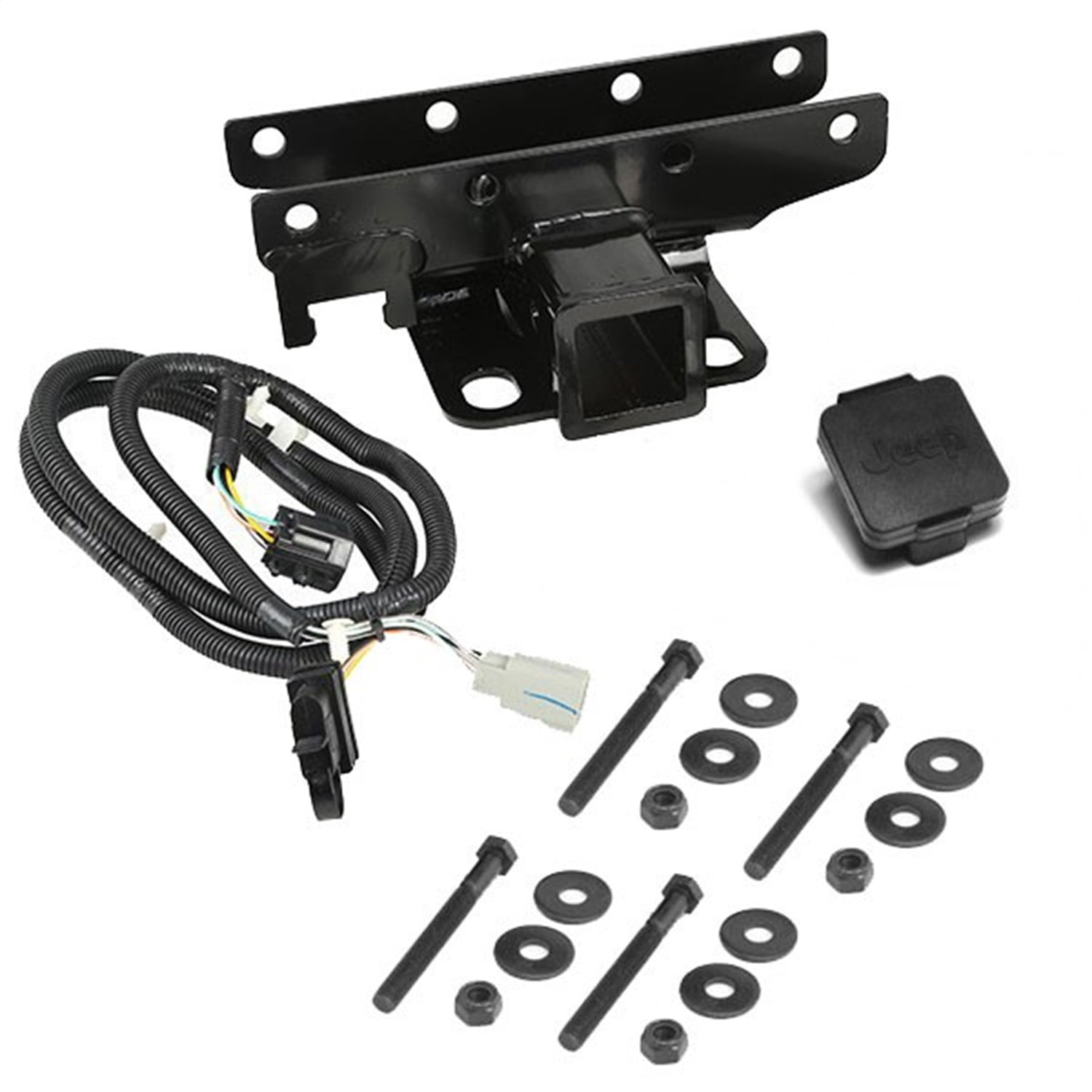 Rugged Ridge by RealTruck Trailer Hitch Kit for Wrangler JK | w/ Jeep Logo | 11580.52 | Compatible with 2007-2018 Jeep Wrangler JK