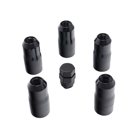 Rugged Ridge 16715.34 Wheel Lock Nut Set, 5 Nuts w/Key, Black, M14-1.5