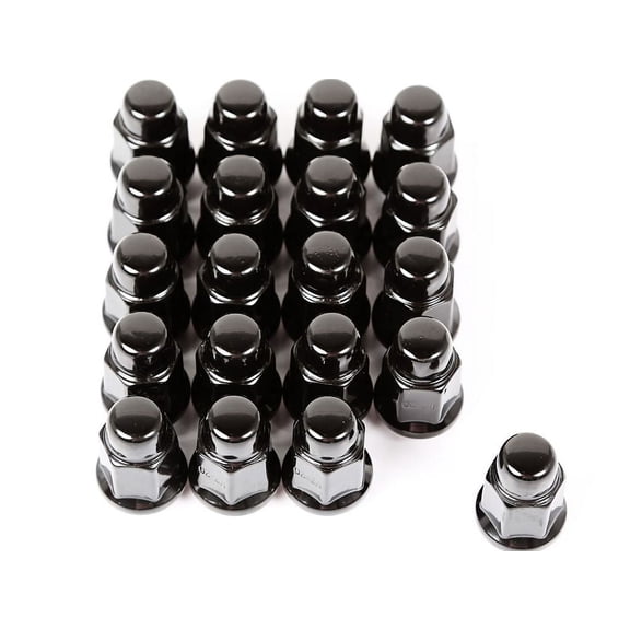 Rugged Ridge by RealTruck Wheel Lug Nut | Set of 20, 1/2-20, Black | 16715.23