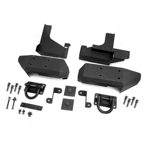 Rugged Ridge by RealTruck XHD Bumper, Rear for Wrangler JK | Pods, Aluminum, Textured Black | 11547.01 | Compatible with 2007-2018 Jeep Wrangler JK