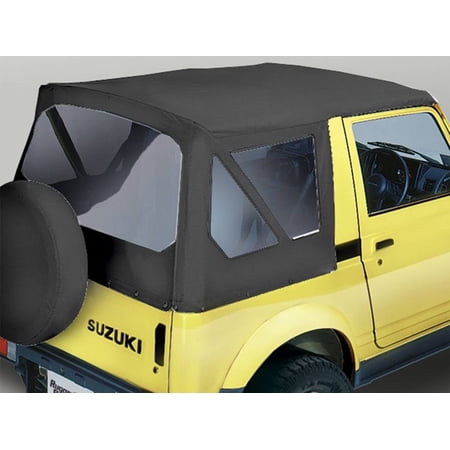 Rugged Ridge by RealTruck XHD Soft Top for Suzuki Samurai | Black Denim, Clear Windows | 53721.15 | Compatible with 1981-1998 Suzuki Samurai