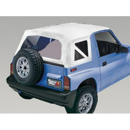 Rugged Ridge by RealTruck XHD Soft Top for Suzuki Sidekick | White Denim, Clear Windows | 53723.52 | Compatible with 1995-1998 Suzuki Sidekick