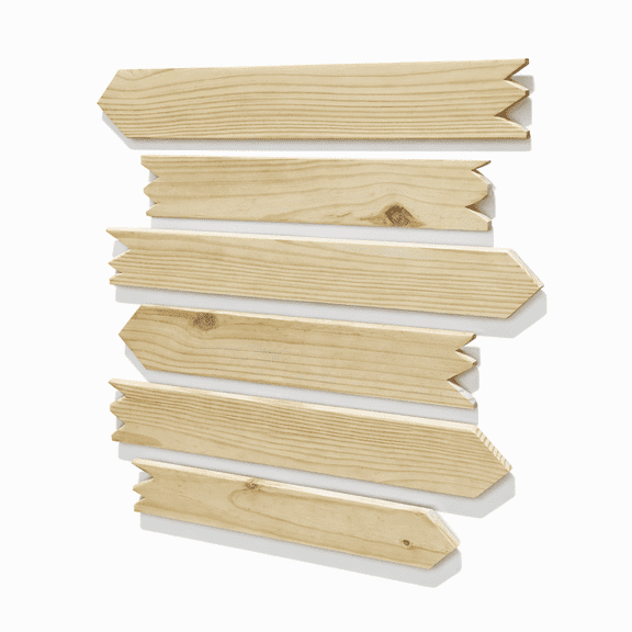 Handmade Rustic Wooden Arrow Signs, Set of 6 Blank Directional Craft Arrows for Weddings, Parties, Camping & Home Dcor