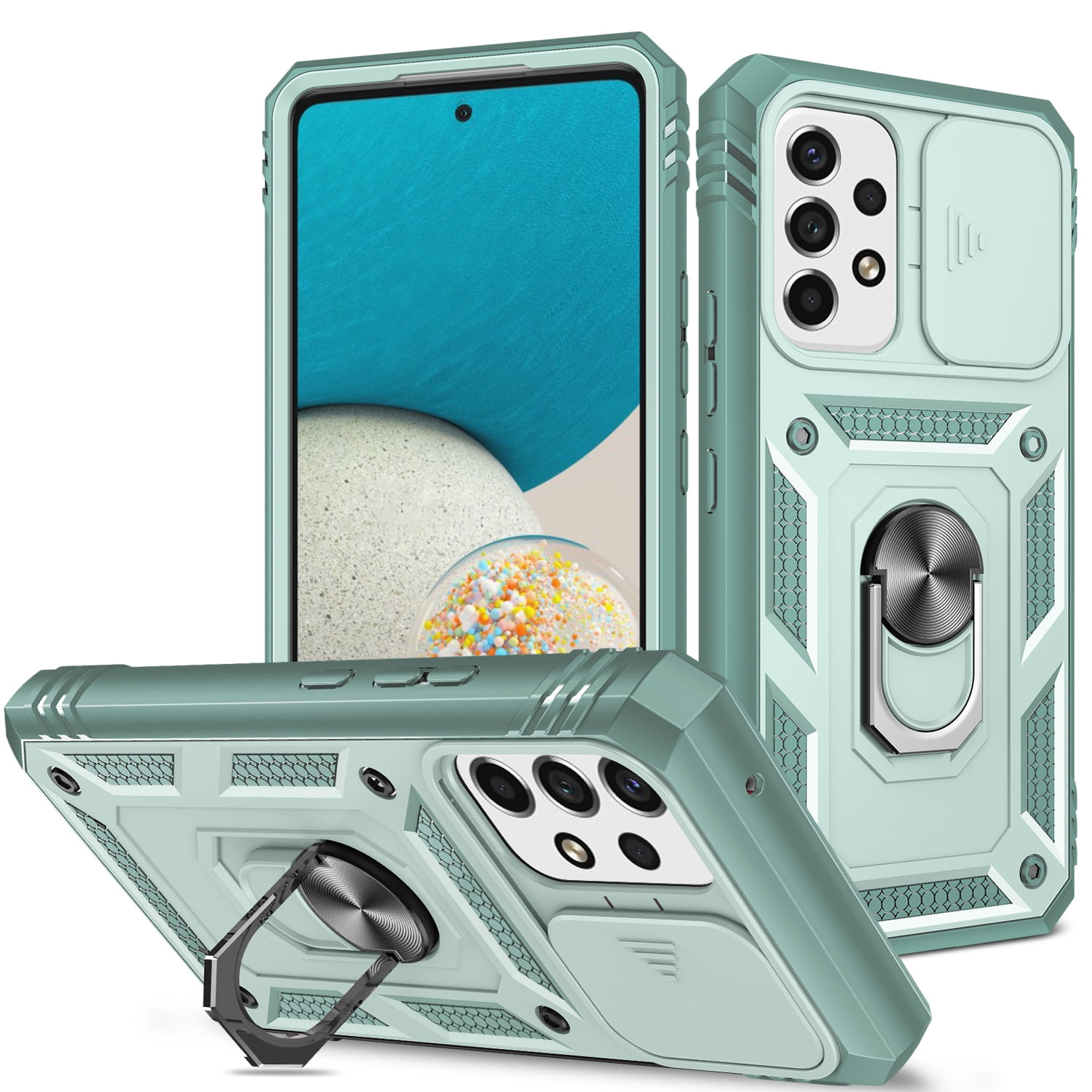 Rugged for Samsung Galaxy A23 5G Case with Camera Lens Sliding Cover ...