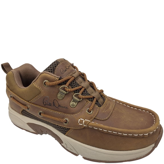 Rugged Shark Bill Dance Pro Boat Shoe, Premium Leather and Comfort, Fishing and Outdoor Shoe, Brown, Men's Size 8.5