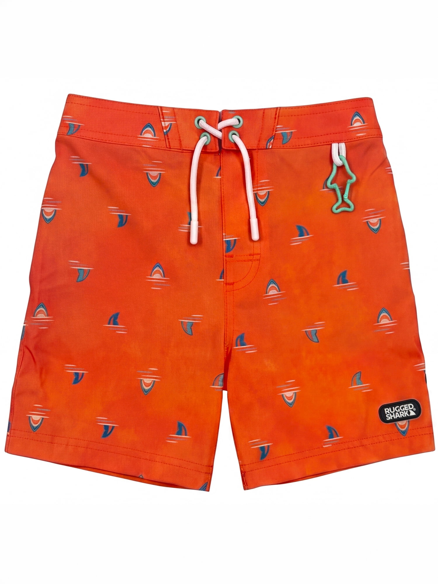 Rugged Shark Boys 6" Inseam Swim Trunks, Sizes 4-16