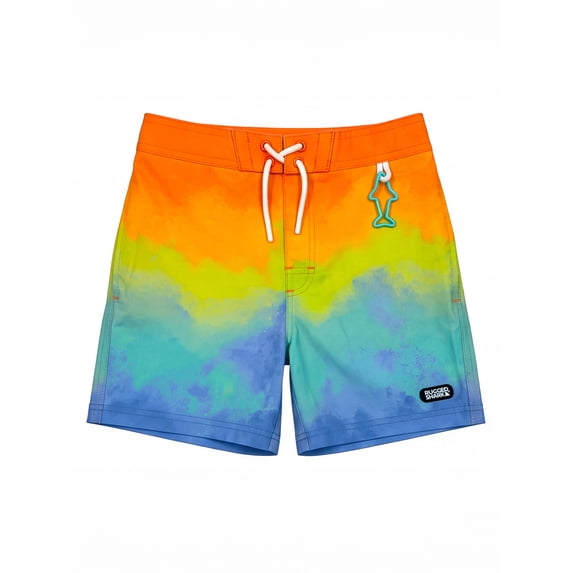 Rugged Shark Boys 6" Inseam Swim Trunks, Sizes 4-16