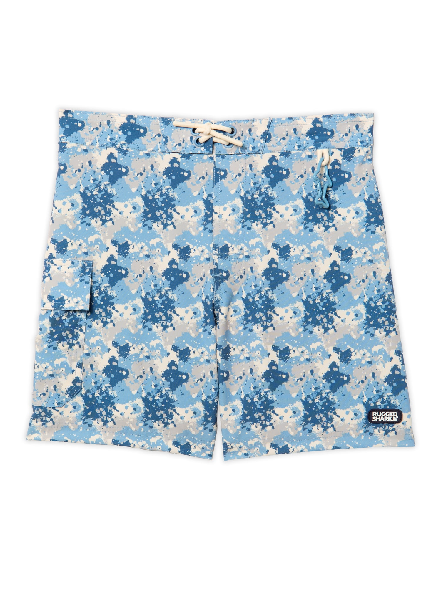 Rugged Shark Boys 6" Inseam Swim Trunks, Sizes 4-18