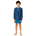 thumbnail image 1 of Rugged Shark Boys Long Sleeve Half Zip Rash Guard, Sizes 4-16, 1 of 8