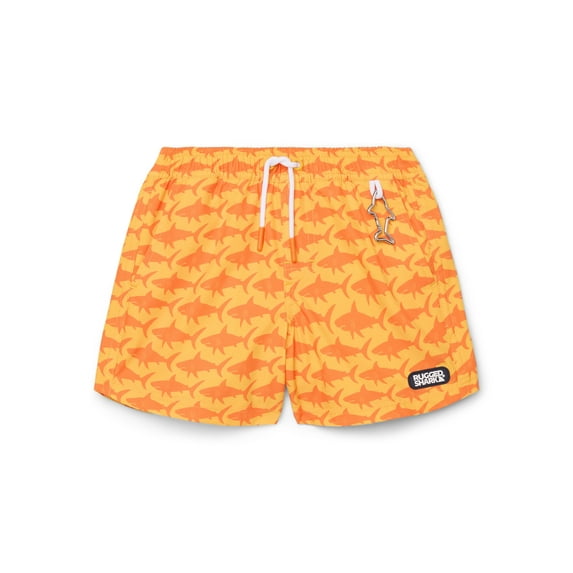 Rugged Shark Boys Print Swim Trunks with Key Chain, 6" Inseam, Sizes 4/5-18