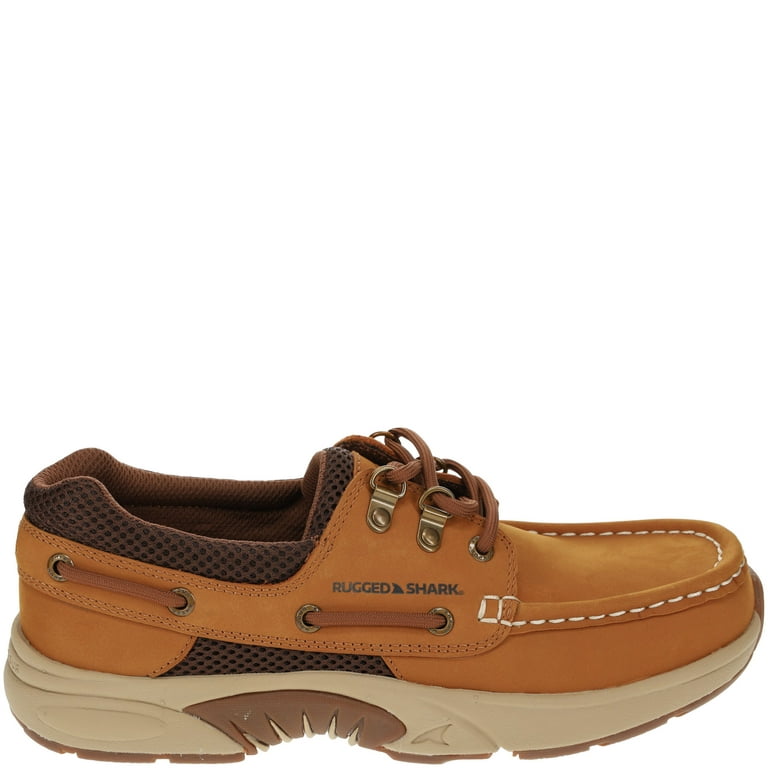 Rugged Shark Men S Atlantic Classic Casual Boat Shoe With Cushioned Support Copper Brown Size 10 Com