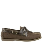 Rugged Shark Men's Classic Boat Shoes, Genuine Leather w/ Odor Control Technology, Dark Chocolate Brown, Men's Size 11.5