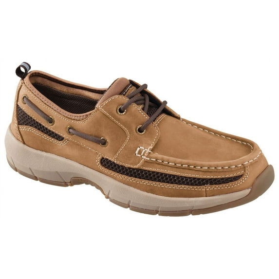 Rugged Shark Men's MERIDIAN Boat Shoe, Premium Leather and Comfort, Brown, Men's Size 11.5