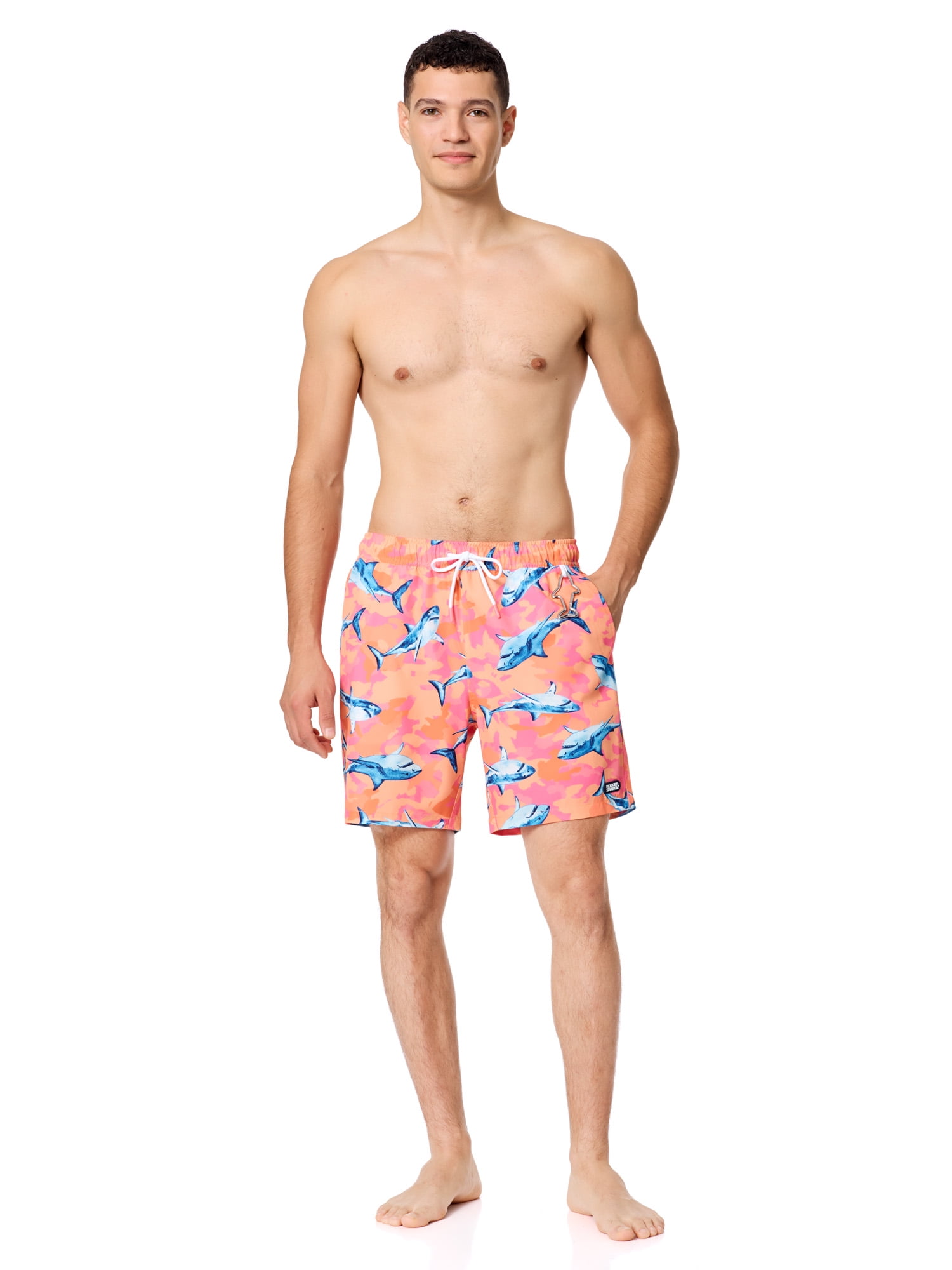 Rugged Shark Mens & Big Mens Swim Trunks, 7" Inseam, Sizes S-3XL