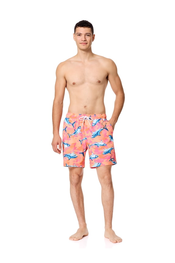 Mens & Big Mens Swim Trunks, 7" Inseam, Sizes S-3XL