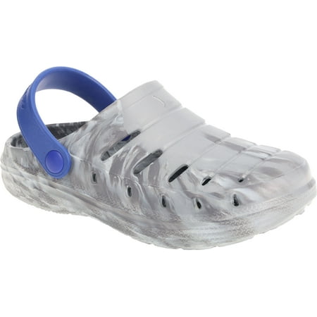 RUGGED SHARK Molded Clog for Boys, Lightweight EVA Clog with Swivel Ankle Strap, Grey/Multi, Youth 1