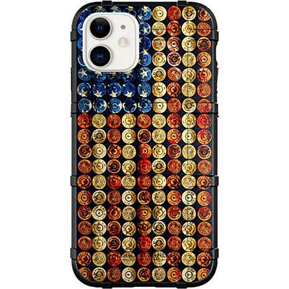 Rugged Shield Limited Edition Case Design by EGO Tactical for Apple iPhone 12 Mini (5.4") - USA Flag with Bullets