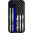 thumbnail image 1 of Rugged Shield Limited Edition Case Design by EGO Tactical for Apple iPhone 12 PRO MAX (6.7") - Serve, Honor, Protect - Thin Blue Line US Flag, 1 of 3