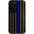 thumbnail image 1 of Rugged Shield Limited Edition Case Design by EGO Tactical for Apple iPhone 12 & iPhone 12 Pro (6.1") - Subdued US Flag Reversed Thin Blue Line, 1 of 3