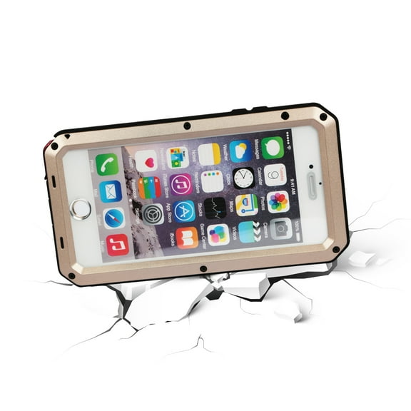 Rugged Shock-Resistant Hybrid Full Cover Case For iPhone 7 - Gold