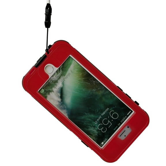 Rugged Shock-Resistant Hybrid Full Cover Case For iPhone 7 Plus - Red