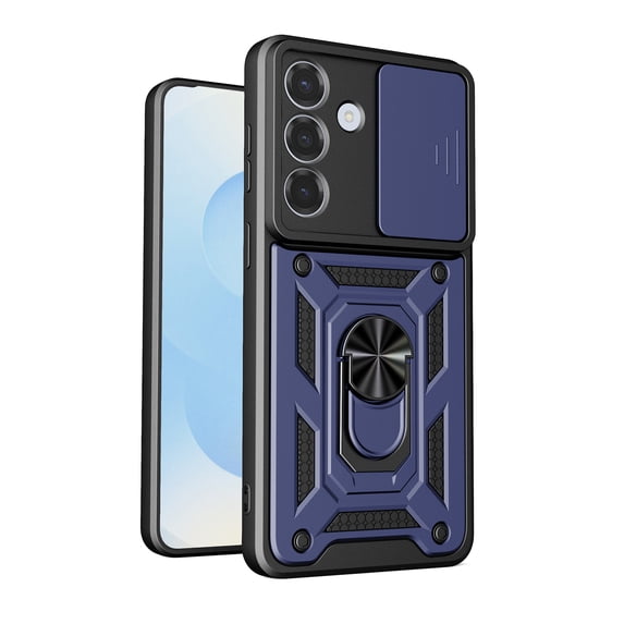 Rugged Shockproof Blue Case Ring Holder Phone Cover for Samsung Galaxy S26