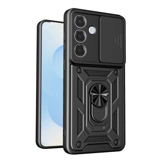 Rugged Shockproof Case Black Ring Holder Phone Cover for Samsung Galaxy S26