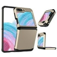 thumbnail image 1 of Rugged Shockproof Samsung Flip 5 Case Hybrid Drop Protection, Rugged Hybrd Protective Hard PC Hinge Protection Lip Raised Phone Cover for Samsung Z Flip 5 5G (2023), Gold, 1 of 7