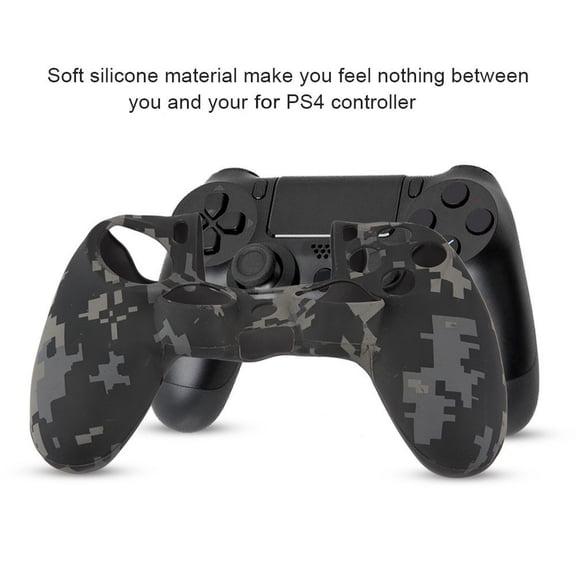Rugged Silicone Protective Case Cover Skin for PS4 Controller, Dustproof Anti-Slip Handle Protector - Gray