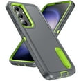 thumbnail image 1 of Rugged Stand Case for Samsung Galaxy S24 Plus, Military Grade Drop Resistant Triple-Layer Cover with Hidden Bracket, Screen Camera Protection Shockproof Hybrid Case for Galaxy S24 Plus, Gray+Green, 1 of 8