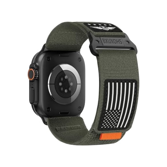 Rugged Trail Loop Bands for Apple Watch Ultra/3/2 Band 49mm 46mm 45mm 44mm 42mm Men,Stars-Stripes Flag Woven Nylon Sport Strap Soft Fabric Wristband for iWatch Series 11 10 9 8 7 6 5 4 3 SE 3/2nd 49