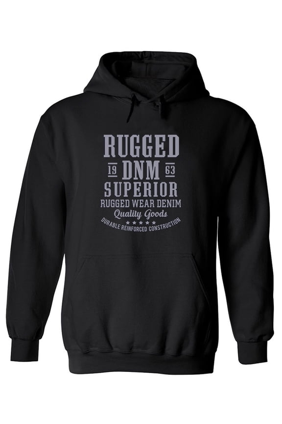 Rugged Wear Denim Hoodie Men -Image by Shutterstock, Male Medium