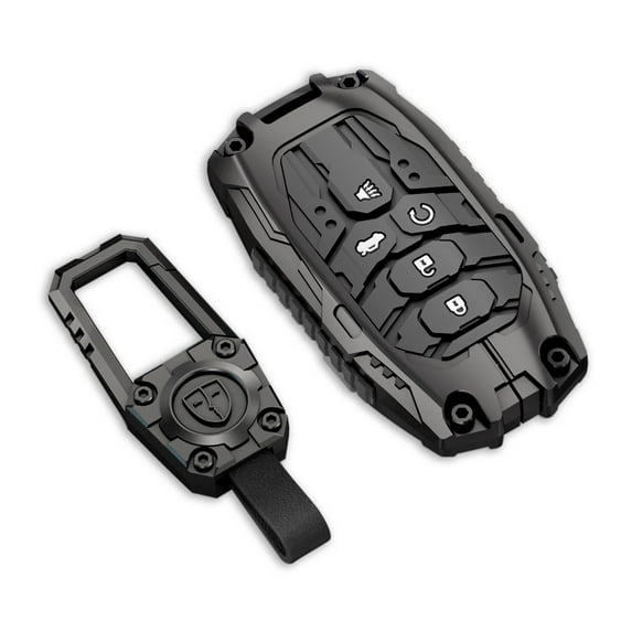 Rugged Zinc Alloy Full-Body Key Fob Cover with Metal Keychain for Honda Civic Hatchback Accord CR-V Odyssey HR-V Pilot EX EX-L Si Sport Touring Smart Remote