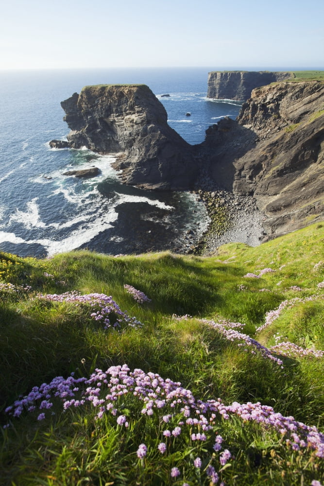 Rugged cliffs along the coast near Kilkee County Clare Ireland Canvas Art - Carl Bruemmer Design Pics (24 x 38)