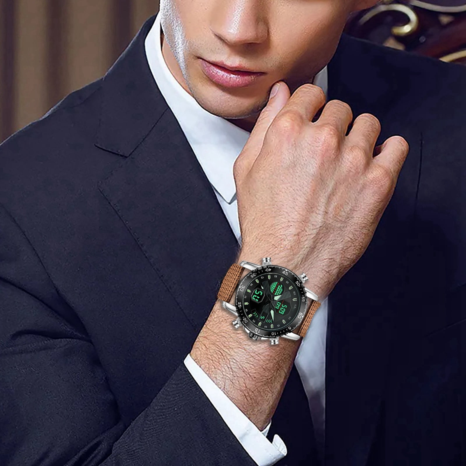 Rugged for Seniors Digital Watch Womens New Men's Watch Nylon Strap