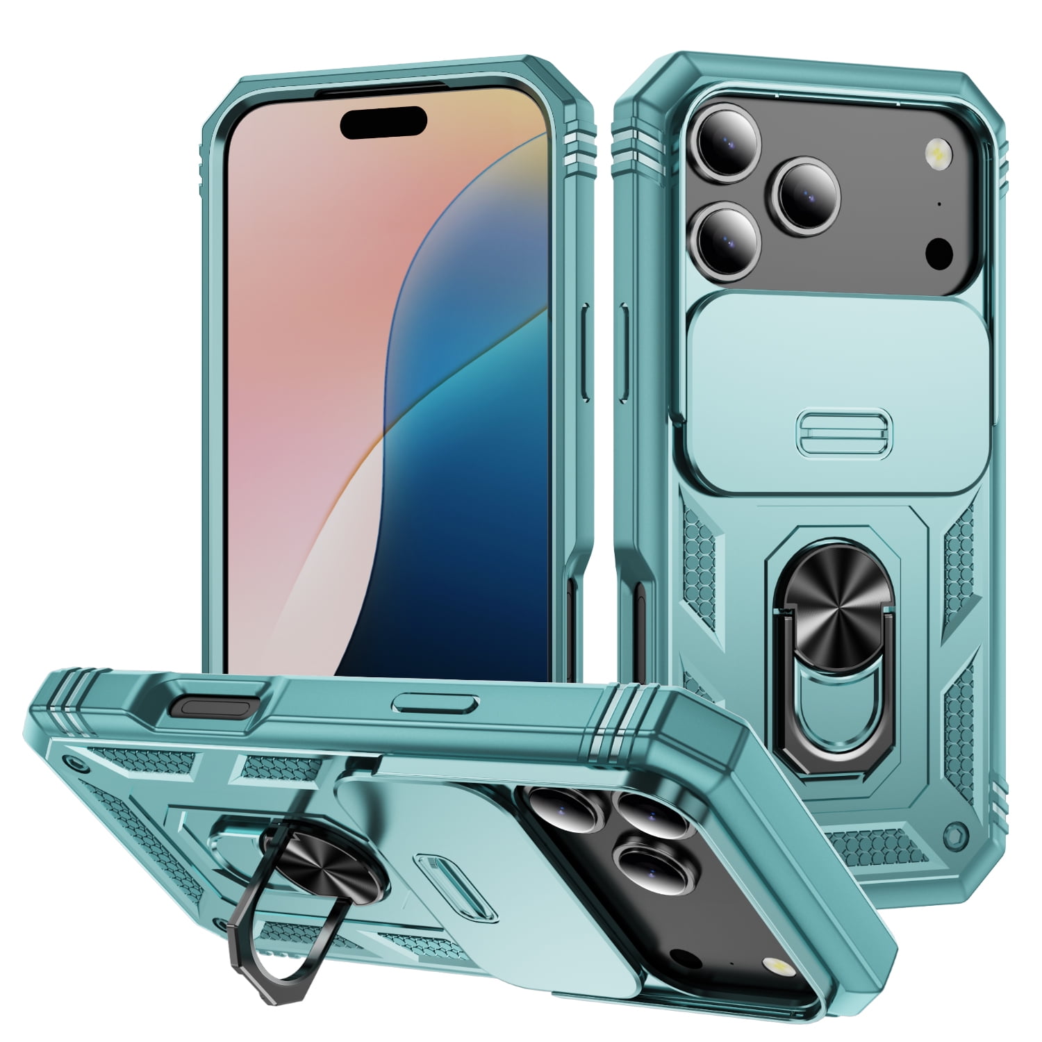 Rugged for iPhone 17 Pro Max Case with Camera Lens Sliding Cover