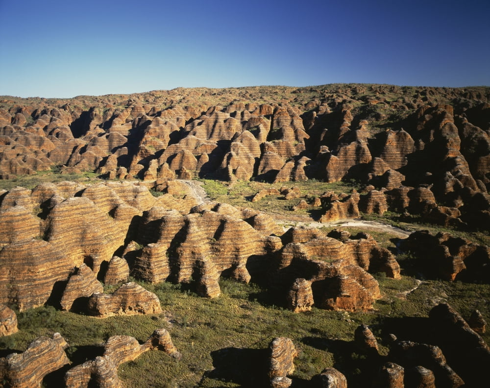 Rugged landscape with eroded rock formations Canvas Art - David Kirkland Design Pics (34 x 26)