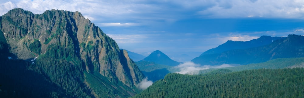 Rugged mountains in Glacier National Park Montana Canvas Art - Panoramic Images (36 x 12)