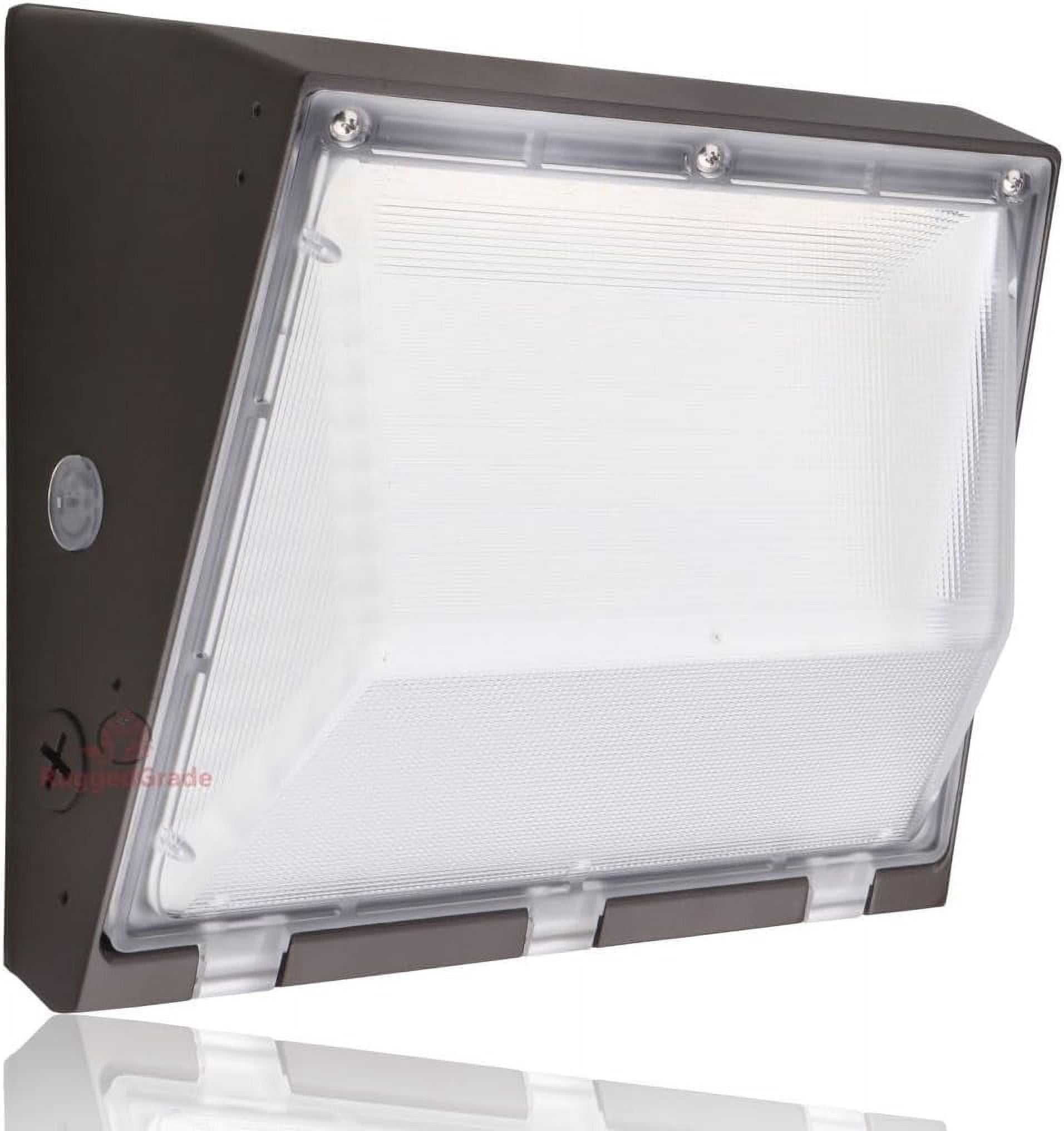 RuggedGrade 60W LED Wall Pack Light - 8160 Lumens, 5000K, Photocell, UL Certified, Brown Housing