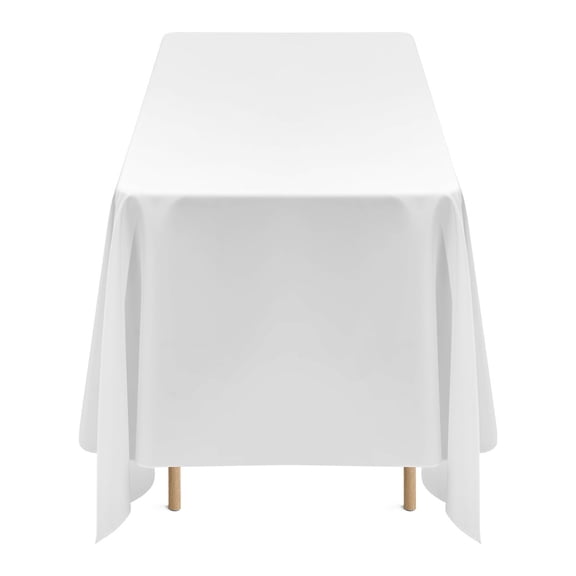 RuggedPro White Tablecloths for Rectangle Tables, 6 Pack, 70 x 120 Inches, Reusable & Machine Washable, Wrinkle Resistant Polyester Table Covers for Wedding, Party, Banquet