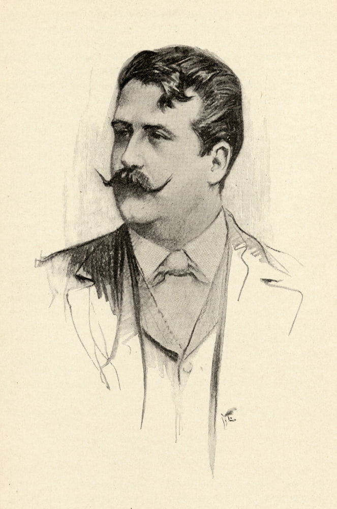 Ruggero Leoncavallo 1857-1919 Italian Opera Composer Portrait By Chase Emerson American Artist 1874-1922 Canvas Art - Ken Welsh Design Pics (24 x 36)